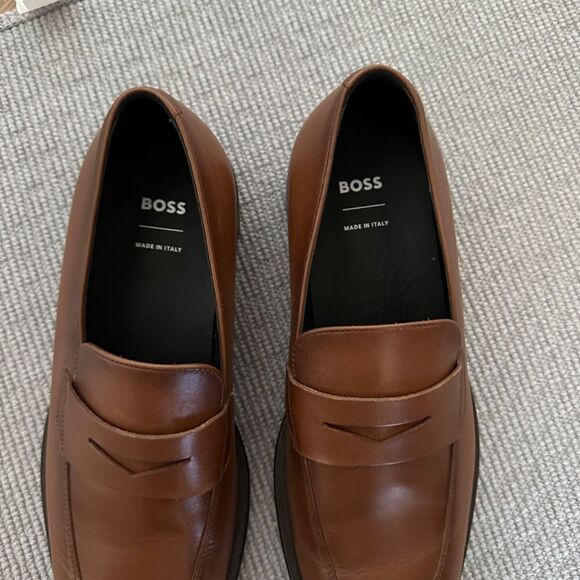 BOSS Derreck Penny Loafer in Brown main image 10